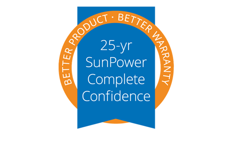 The SunPower 25-year Complete Confidence Warranty includes both labor and parts