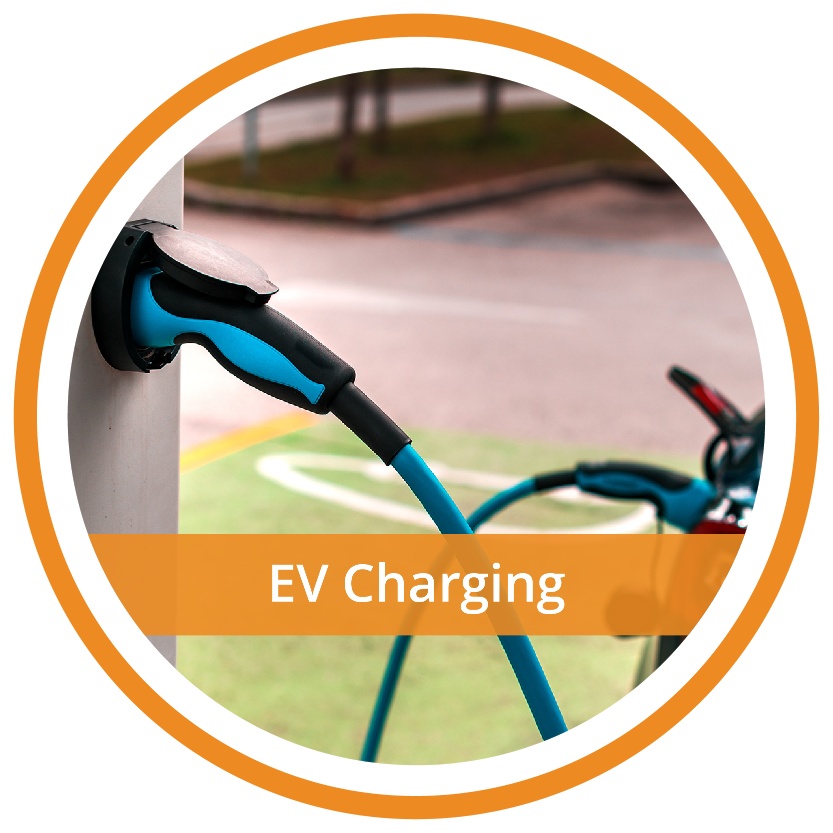 EV battery charging a car.