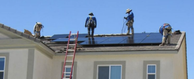 Sea Bright Solar Installers Working On A Solar Panel Installation