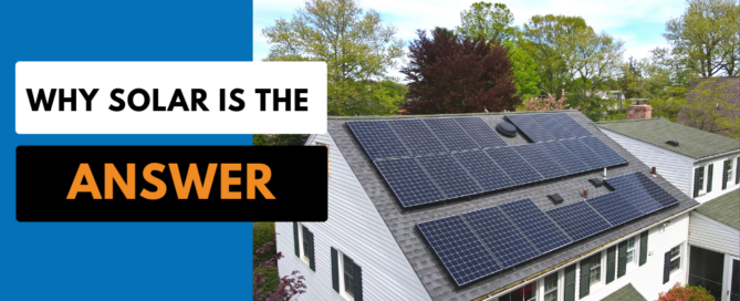Why solar is the ANSWER photo shows a home with solar panels covering the rooftop