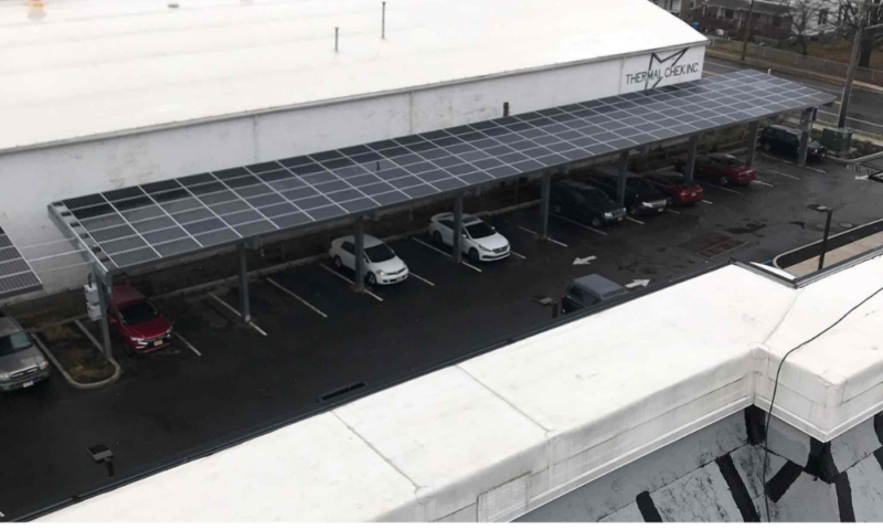 Solar carport installation by Sea Bright Solar