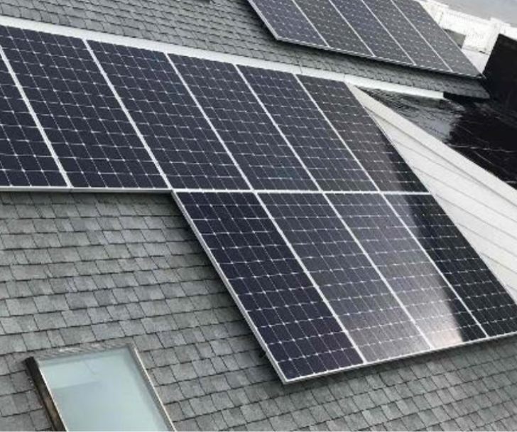 Municipality solar panels on a commercial roof