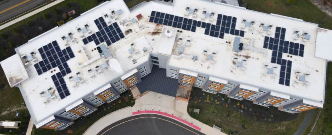 commercial rooftop solar system for business energy savings and commercial solar ROI on large multi-unit property